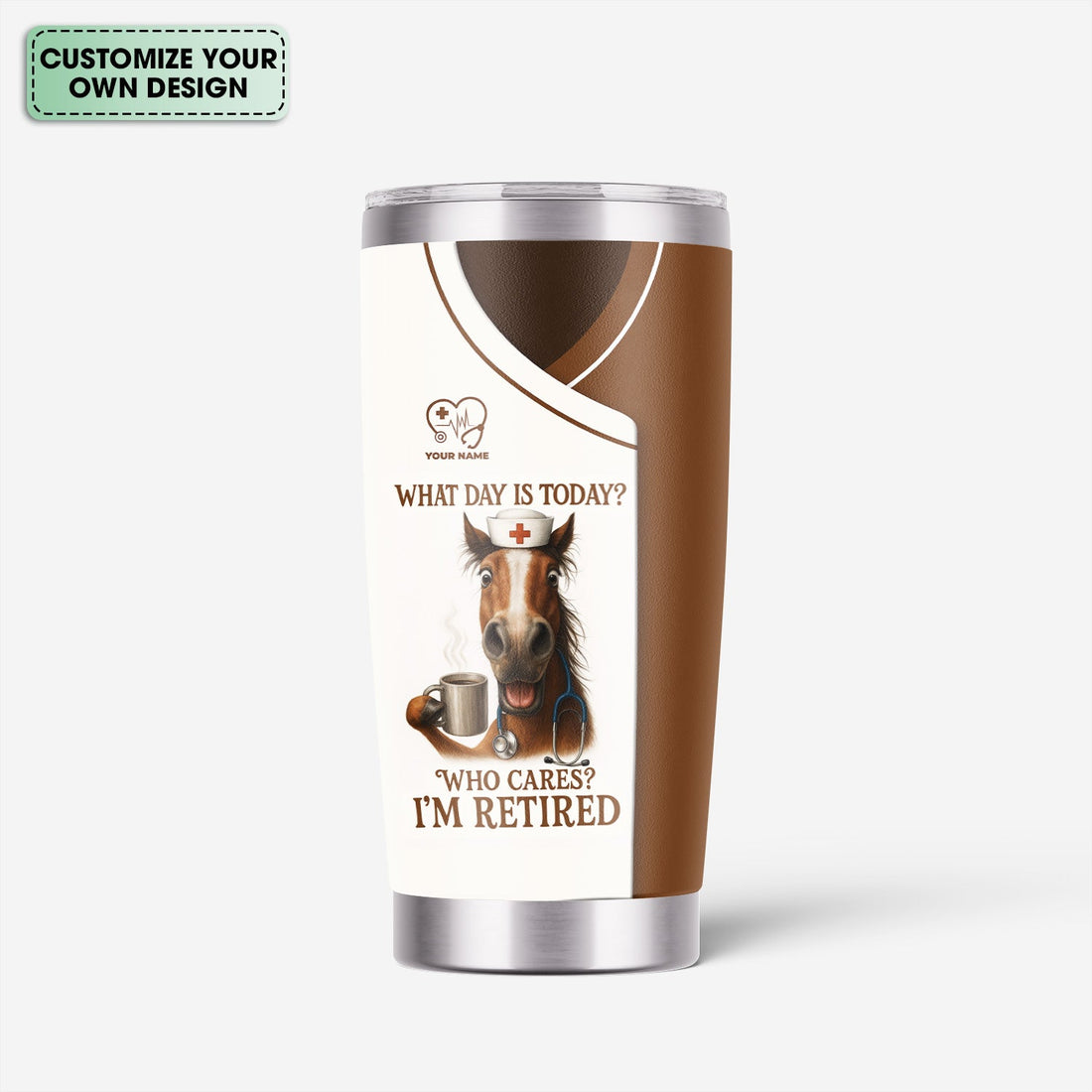 Personalized Retired Horse Nurse Tumbler