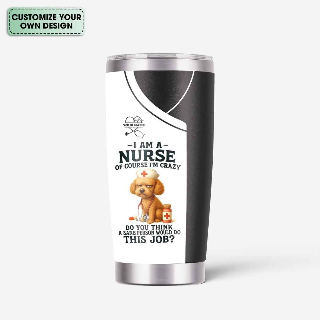 Personalized Poodle Nurse Tumbler - Gift For Dog Lover