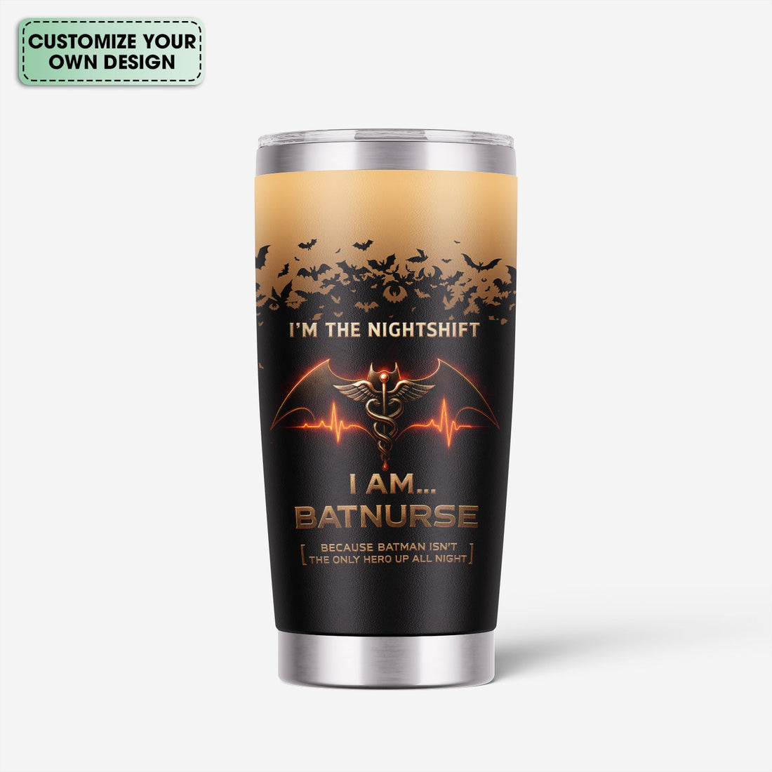 Personalized Batnurse Nightshift Nurse Tumbler
