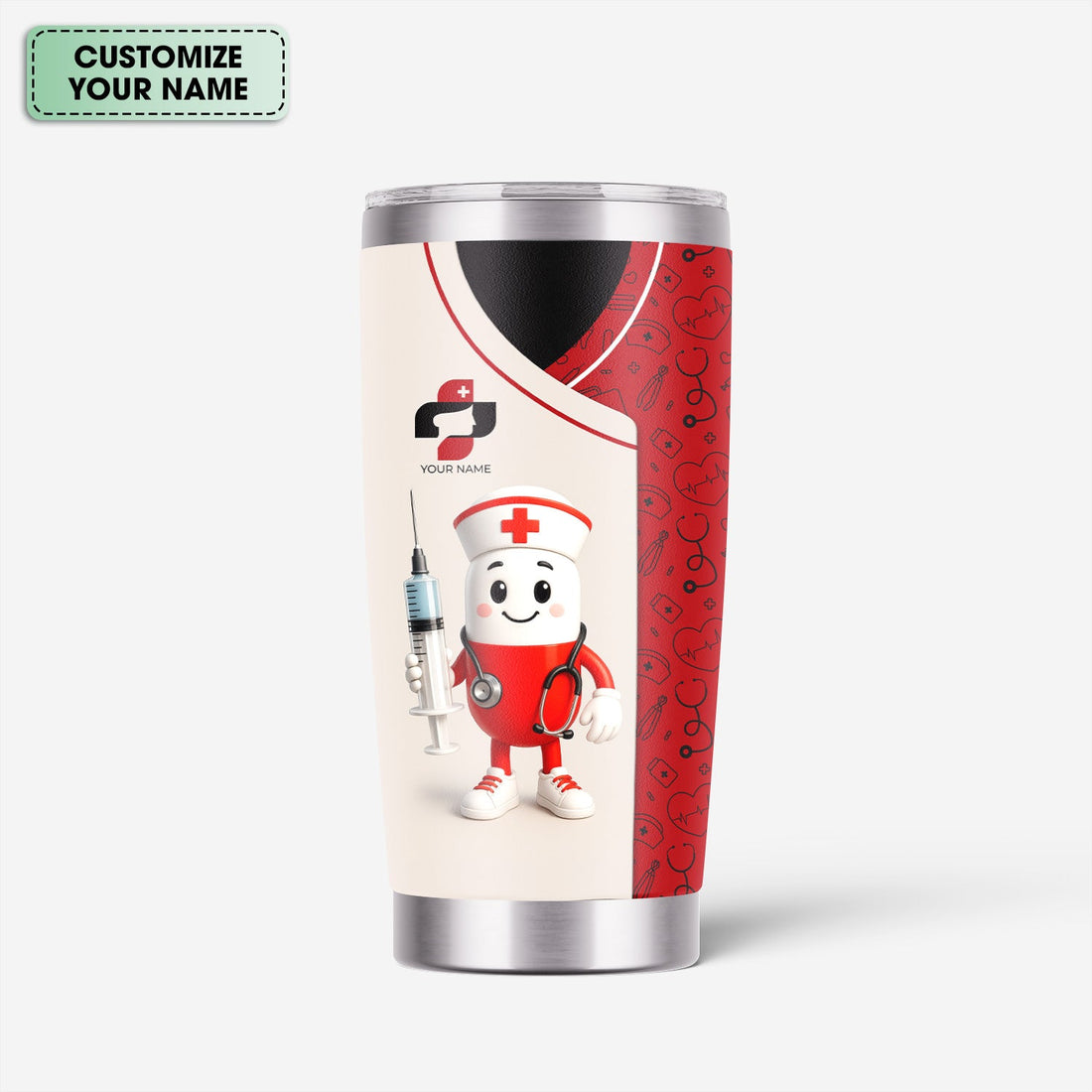 Personalized Cartoon Pill Nurse Tumbler
