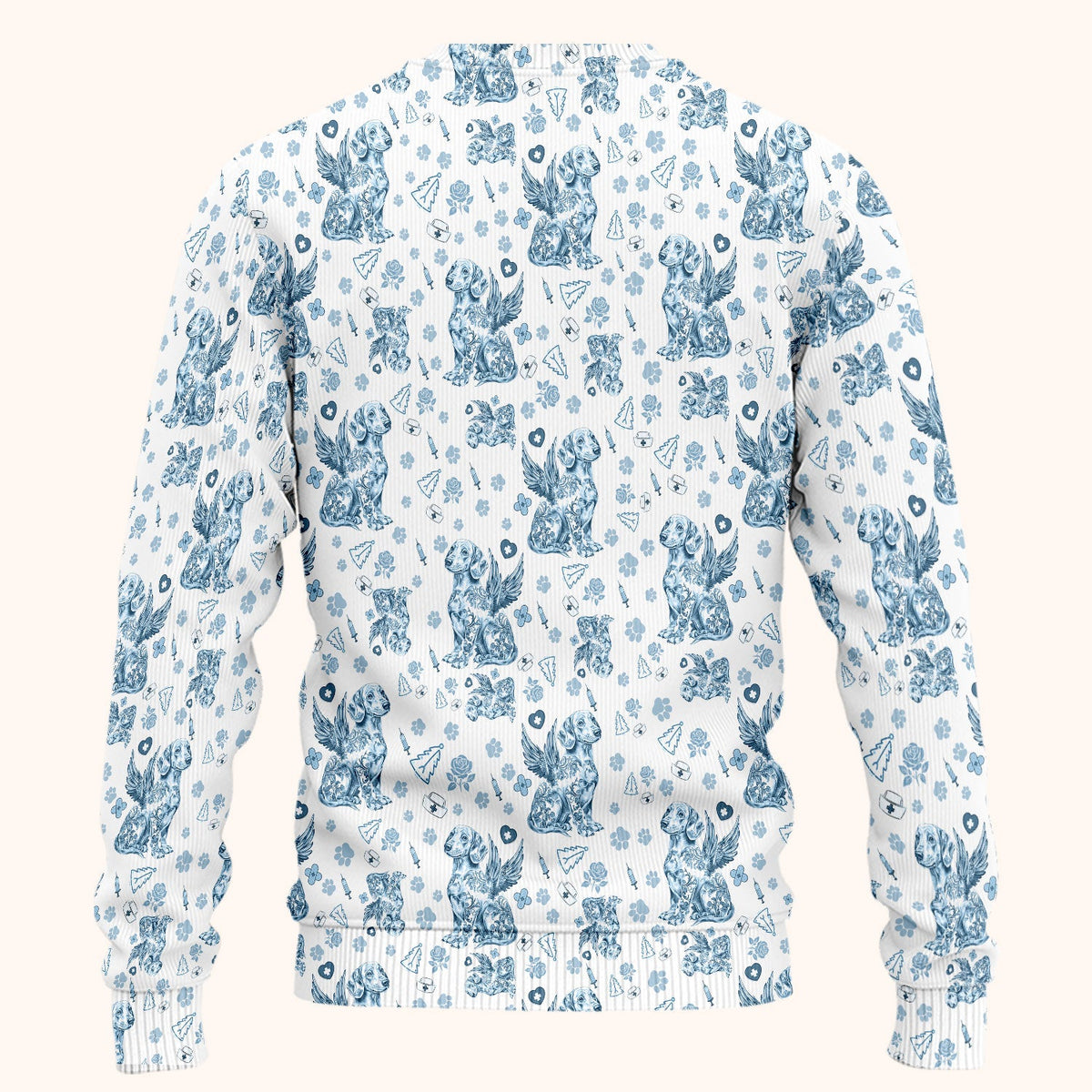 Toile De Jouy Dachshund Angel Nurse Scrub Set
