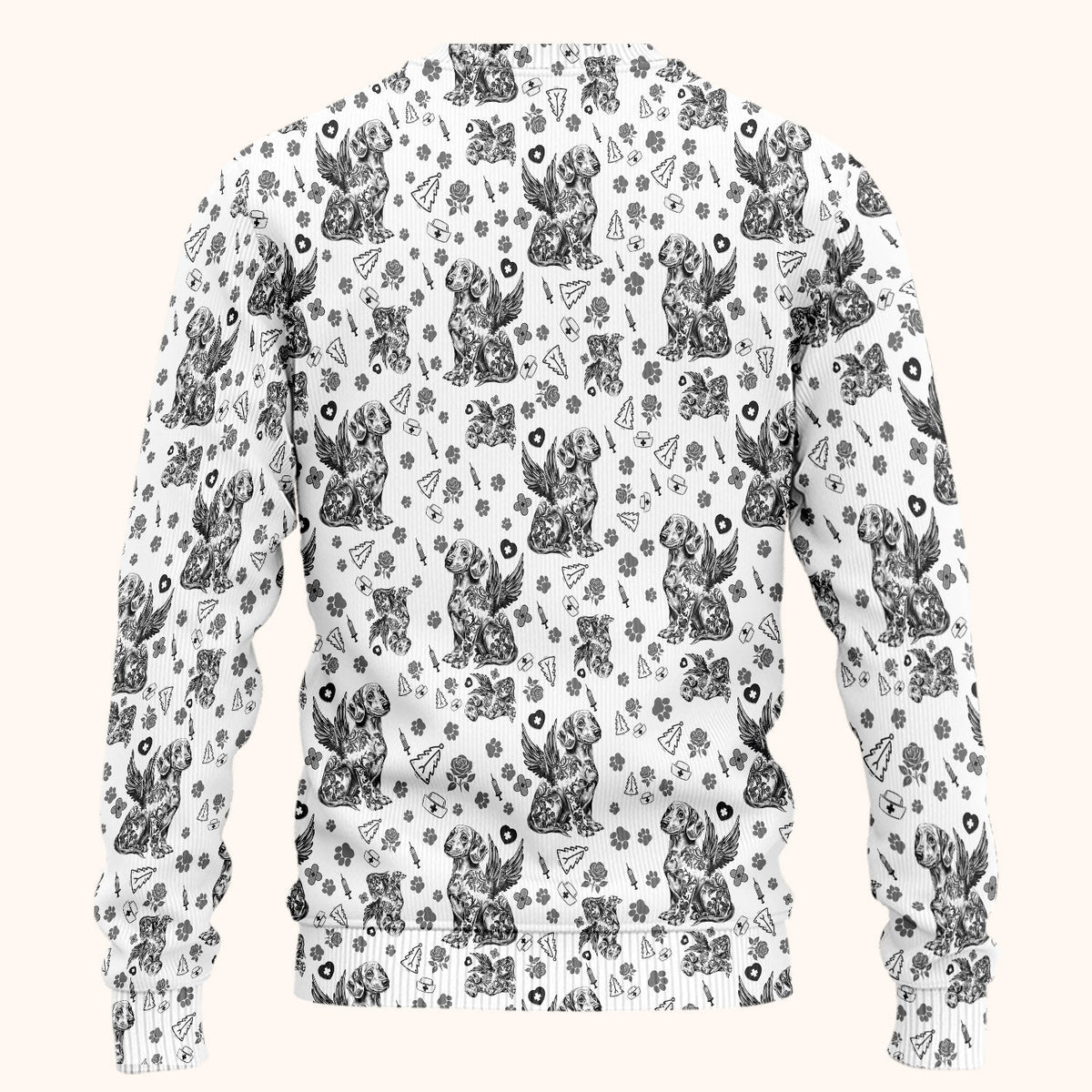 Toile De Jouy Dachshund Angel Nurse Scrub Set