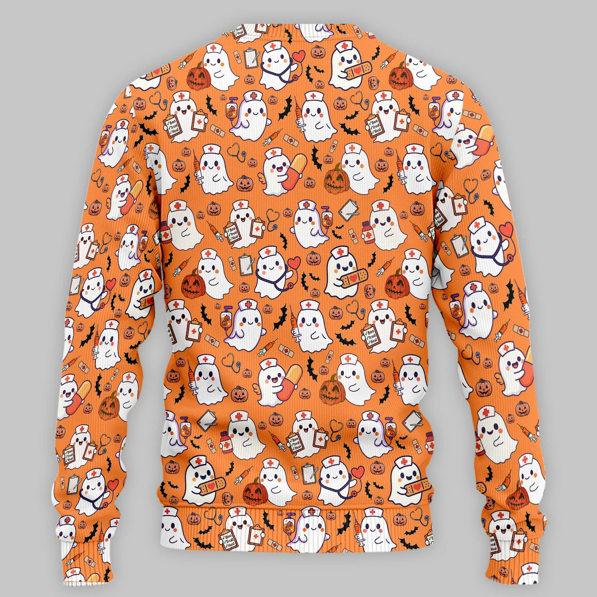Pumpkin Ghost Nurse Scrub Set - Halloween Gift