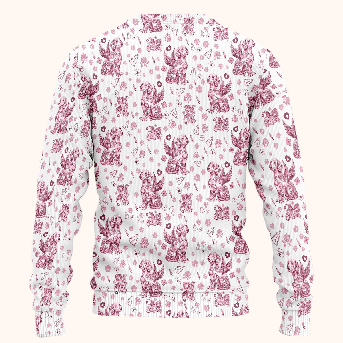 Toile De Jouy Dachshund Angel Nurse Scrub Set