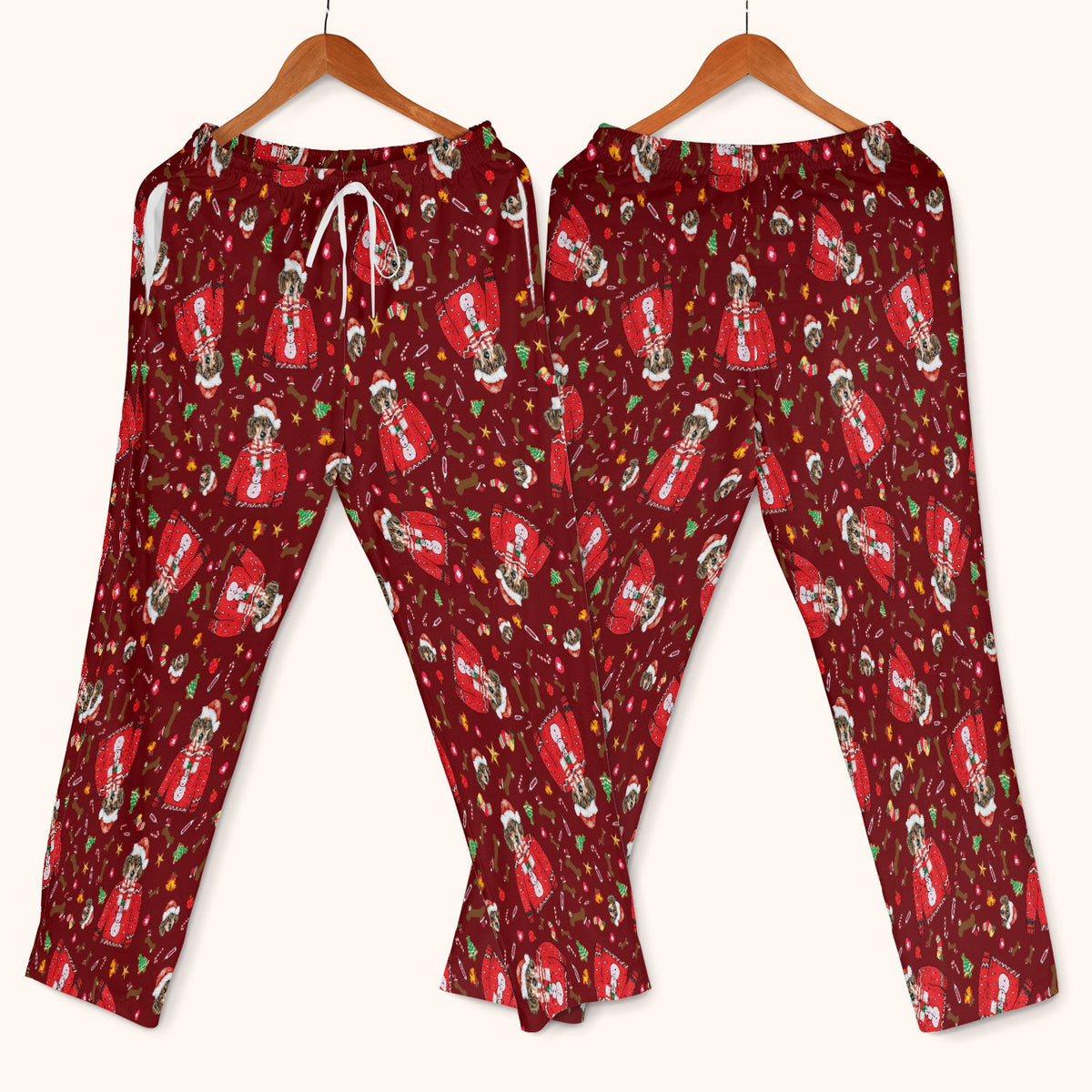 Funny Dog Christmas Scrub Set – Cute Puppy in Santa Outfit Pattern – Festive Holiday Medical Uniform For Nurses And Pet Lovers