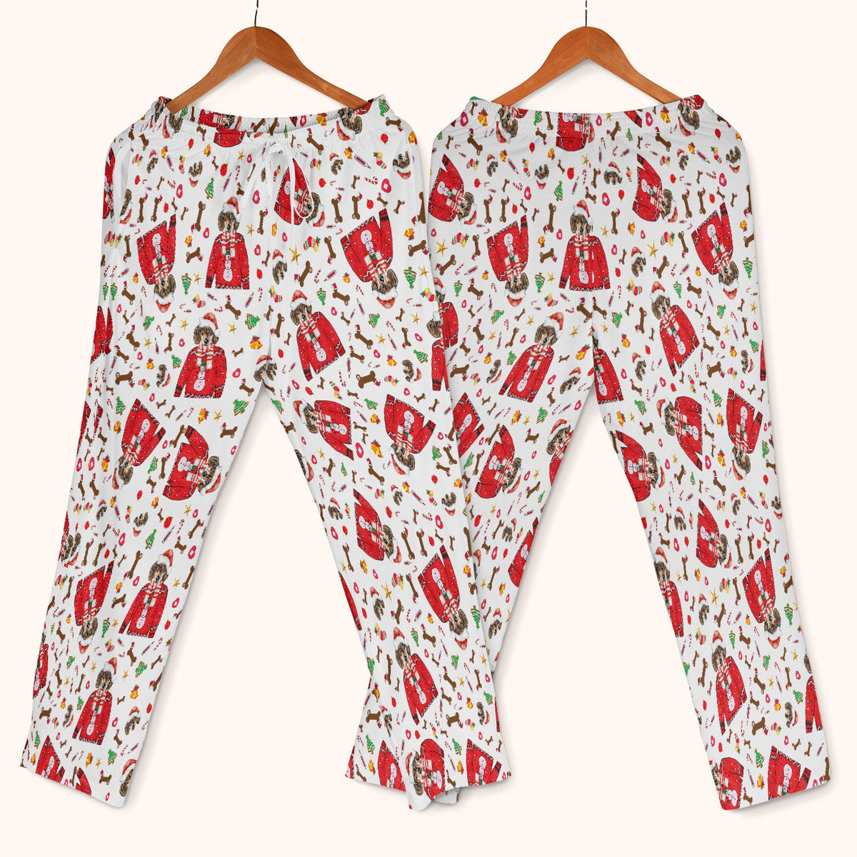 Funny Dog Christmas Scrub Set – Cute Puppy in Santa Outfit Pattern – Festive Holiday Medical Uniform For Nurses And Pet Lovers