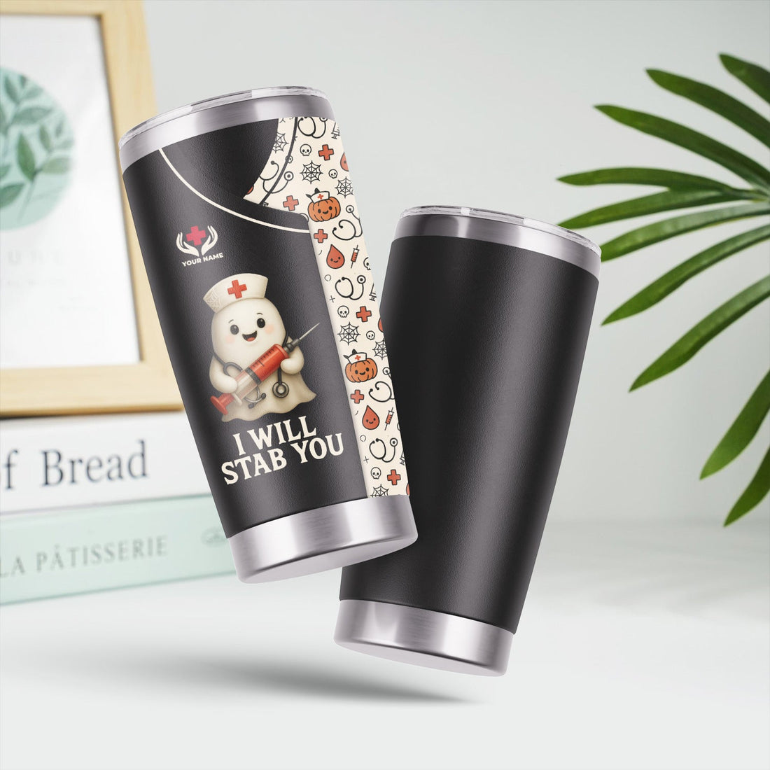 Personalized Halloween I Will Stab You Nurse Tumbler