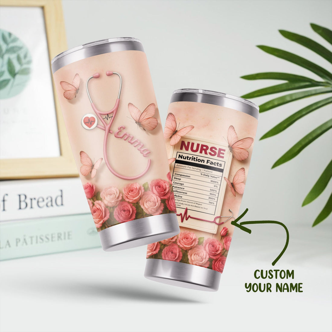 Personalized Nutrition Facts Nurse Tumbler
