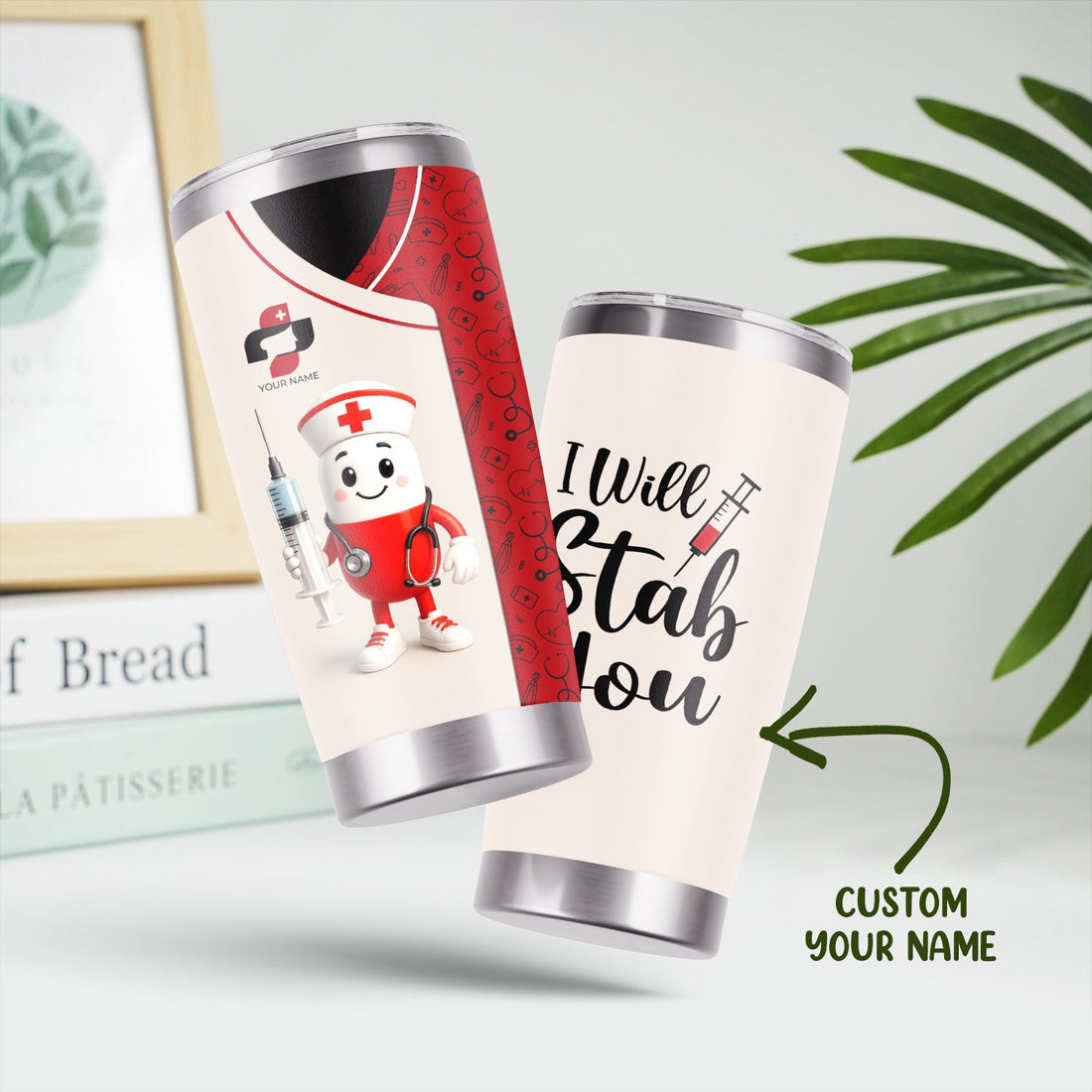 Personalized Cartoon Pill Nurse Tumbler