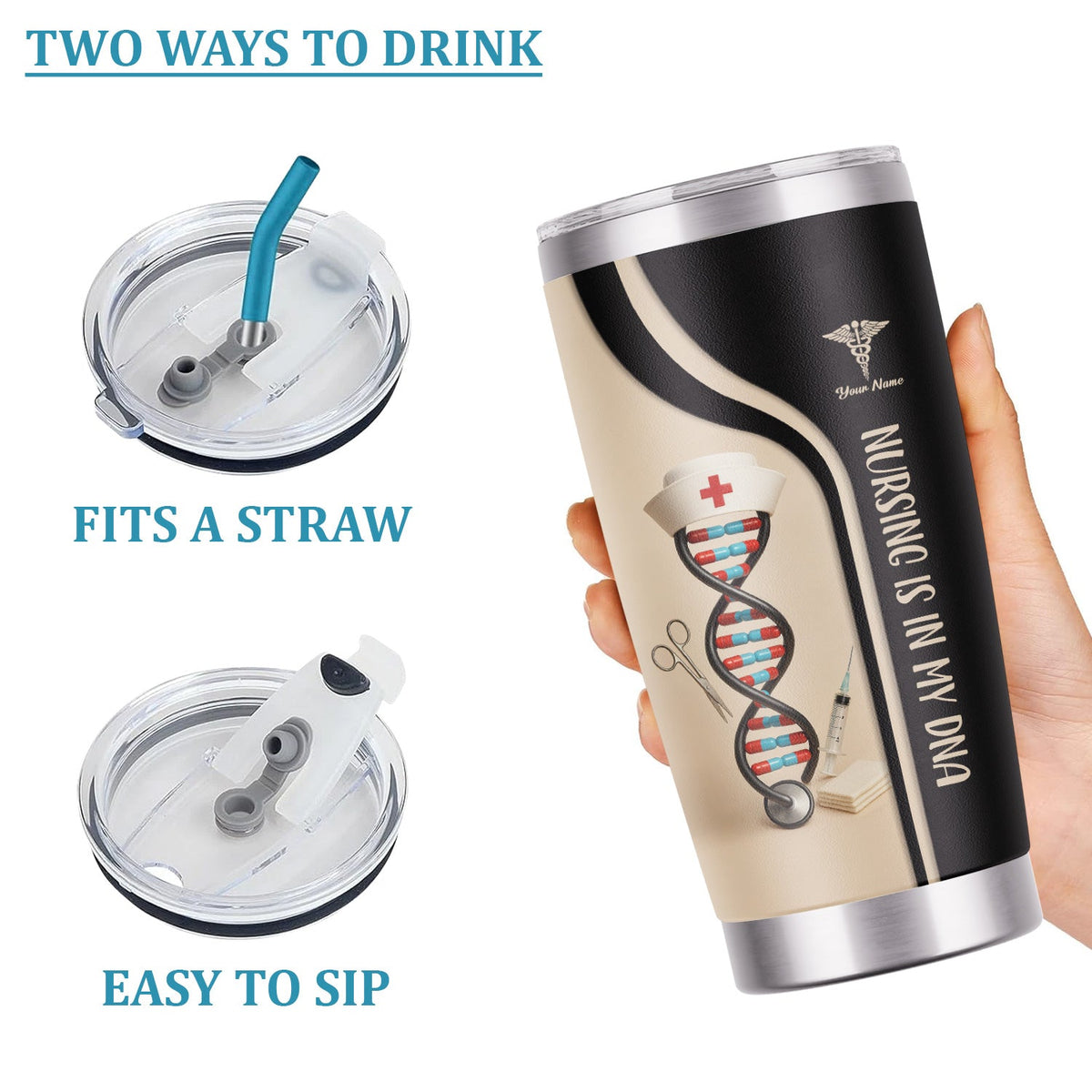Personalized Nursing DNA Nurse Tumbler