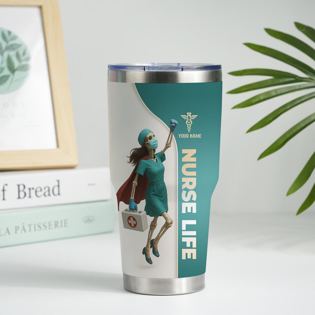 Personalized Superhero Skeleton Nurse Tumbler