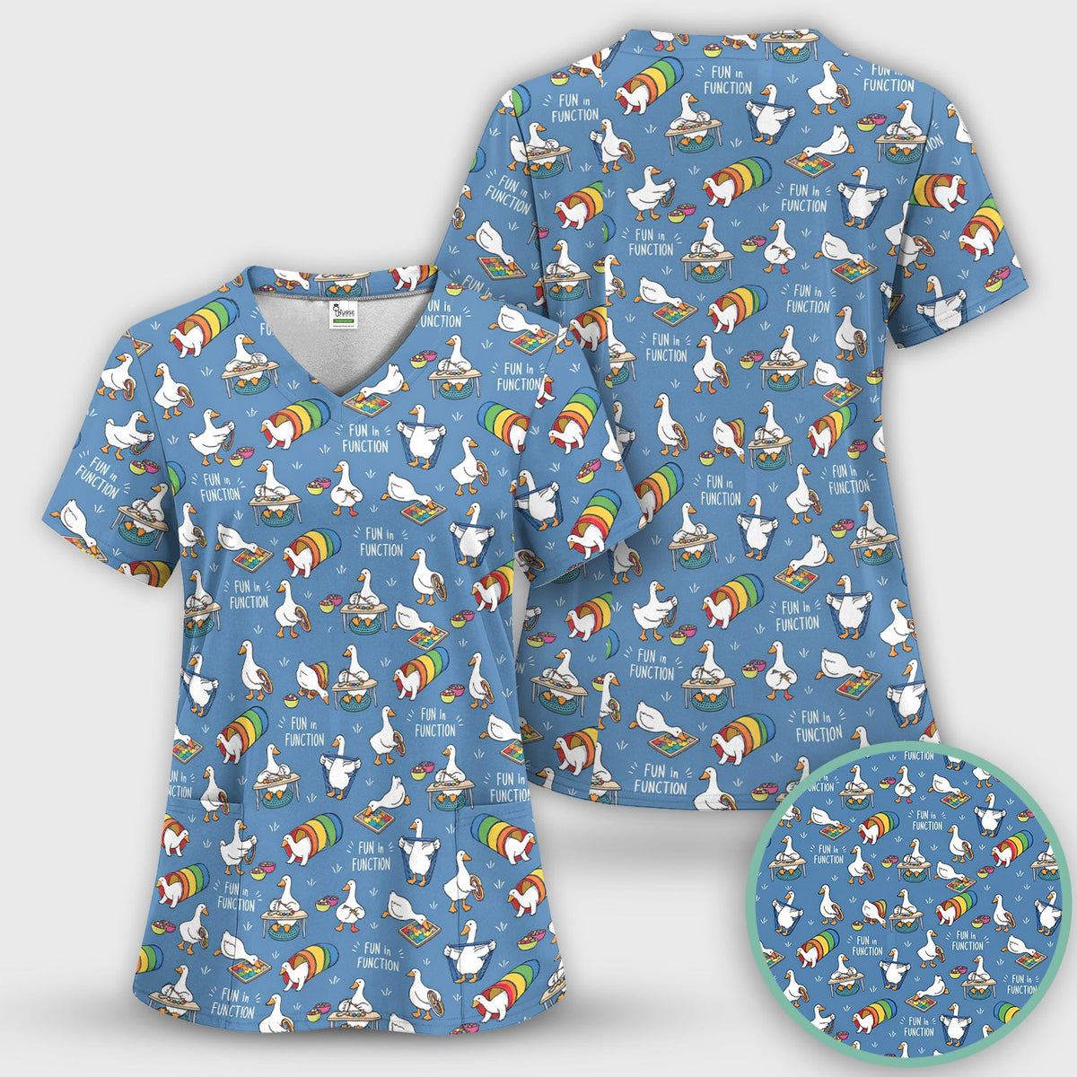 Fun In Function Occupational Therapy Duck Nurse Scrub Set
