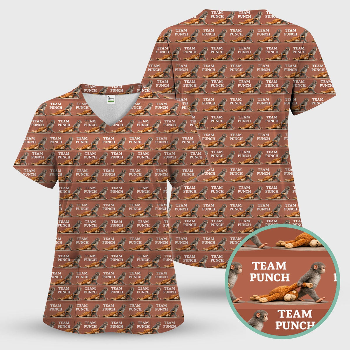 Team Punch Playful Monkey Nurse Scrub Set