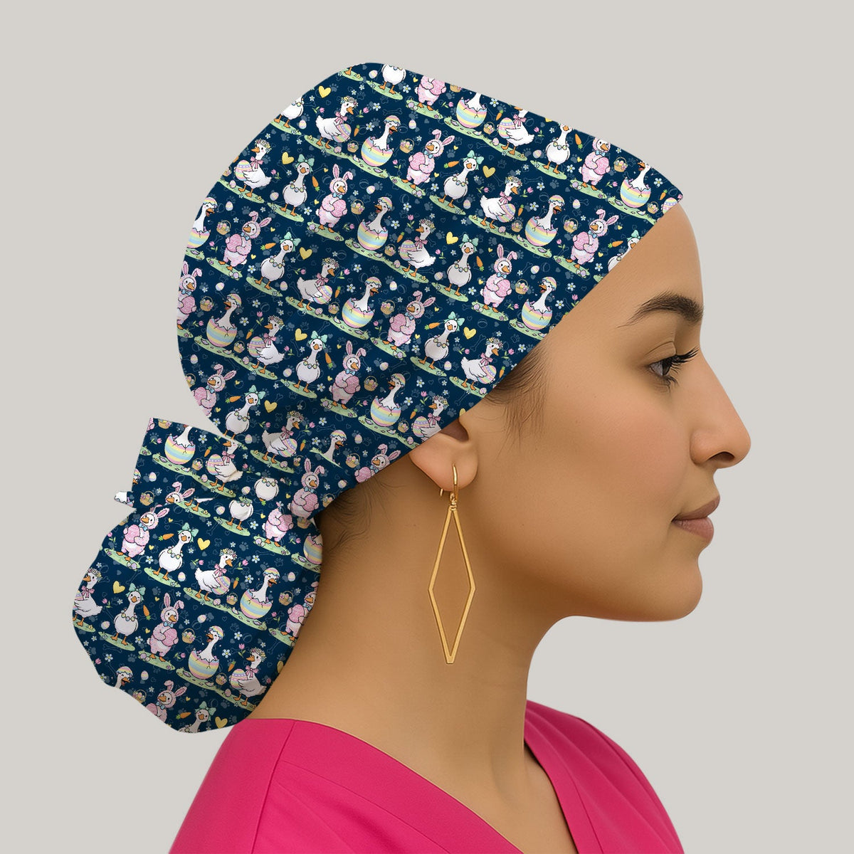 Easter Goose Scrub Cap
