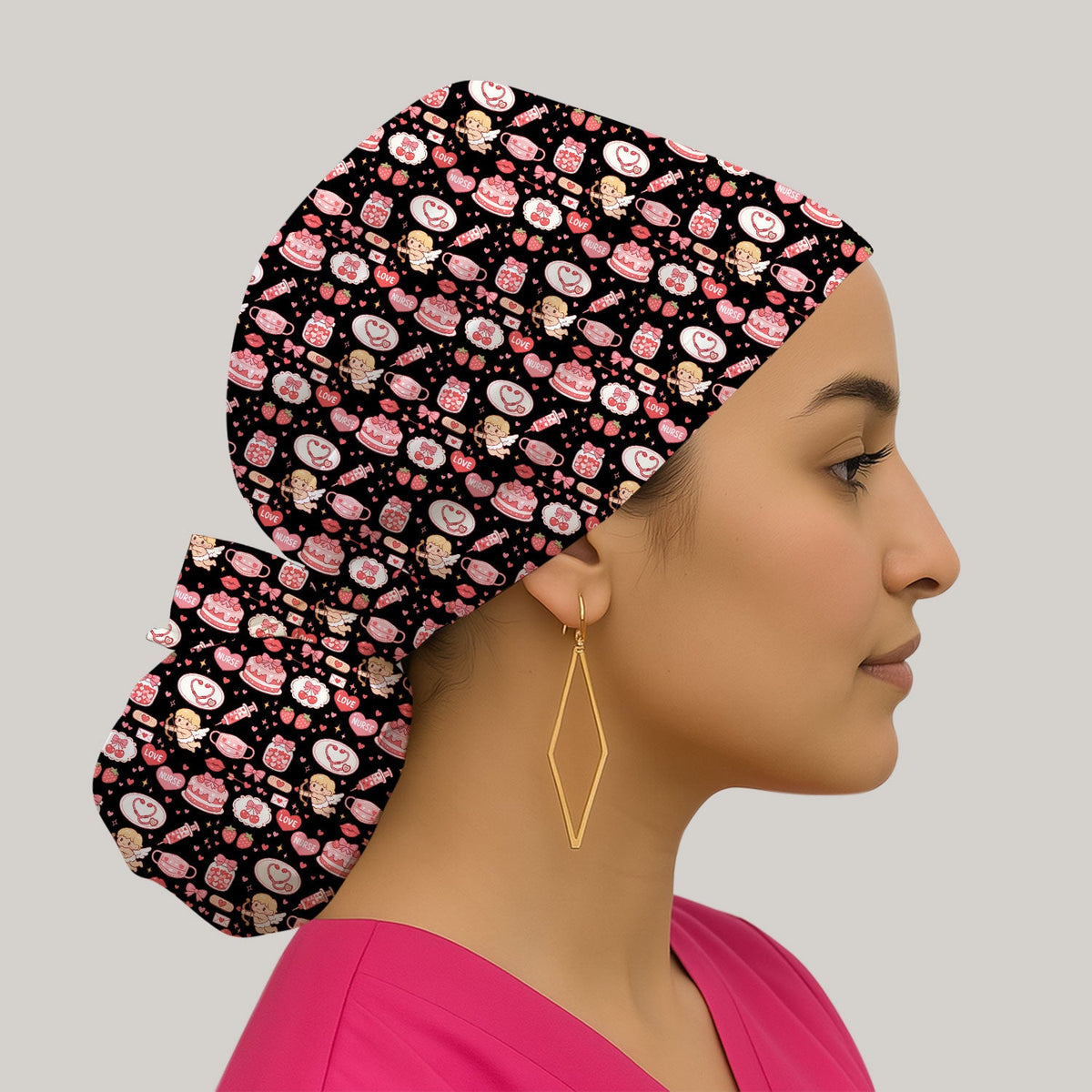 Cupid Valentine Love Scrub Cap
