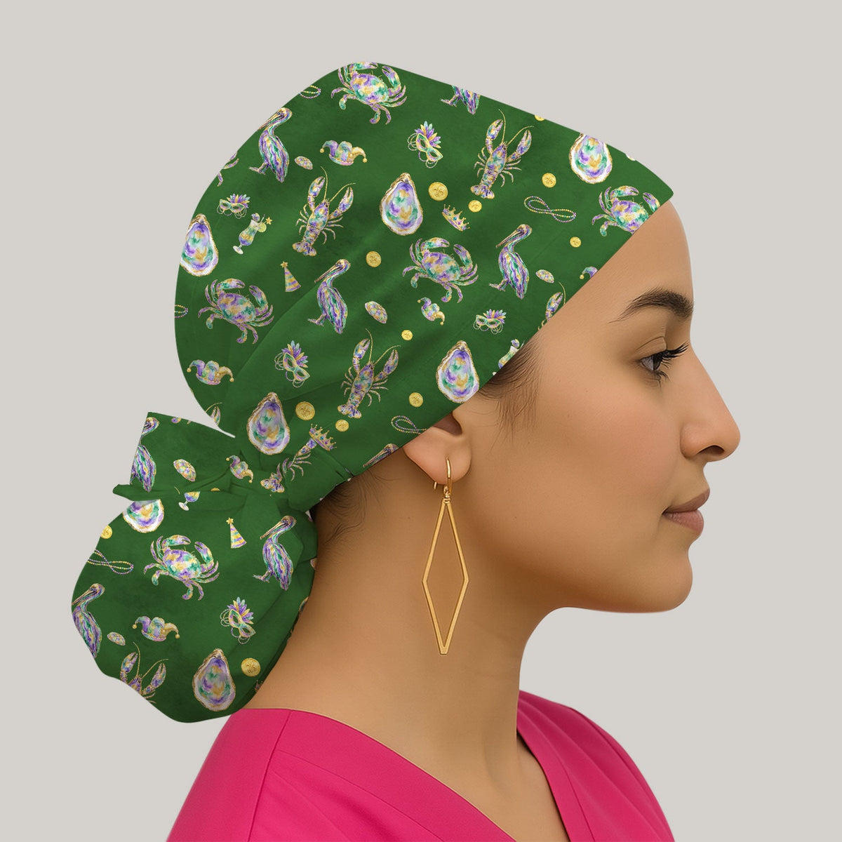 Mardi Gras Seafood Scrub Cap