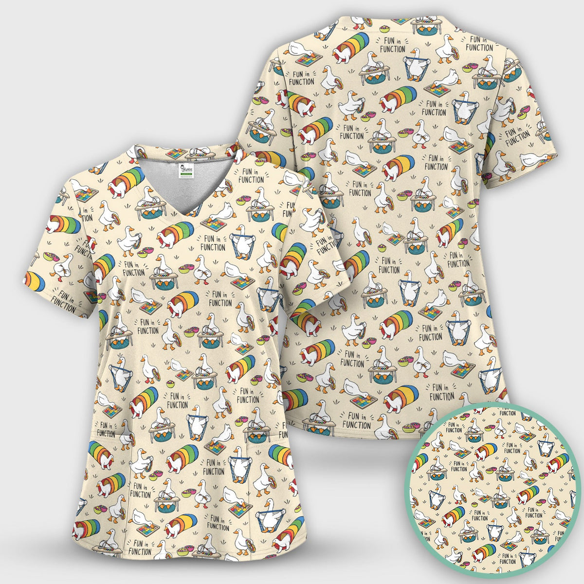 Fun In Function Occupational Therapy Duck Nurse Scrub Set