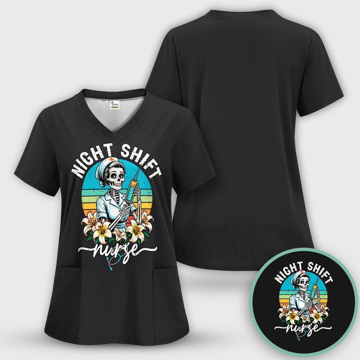 Night Shift Skeleton Nurse Shirt