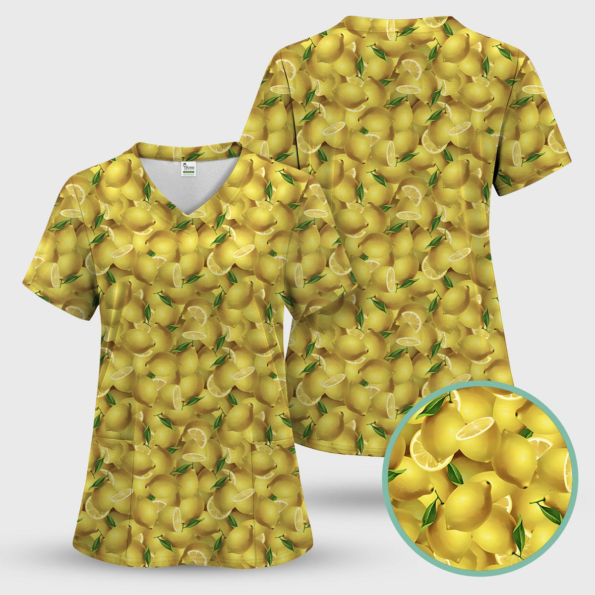 Fresh Lemon Nurse Scrub Set