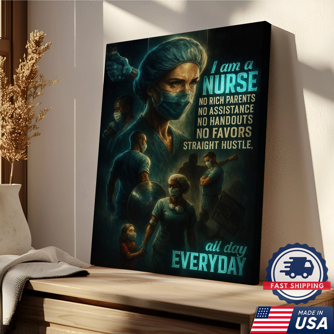 I Am A Nurse Motivational Canvas