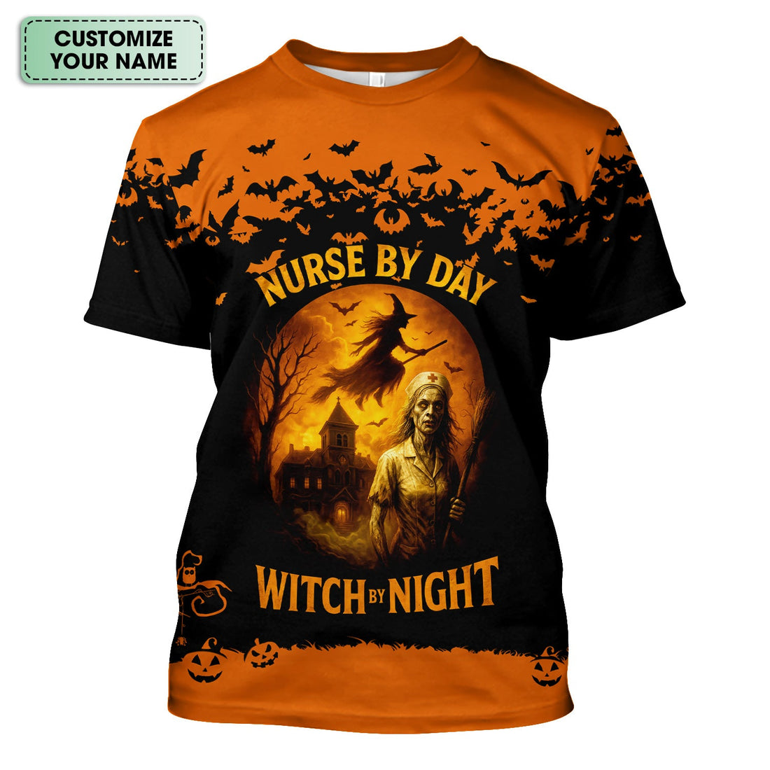 Personalized Halloween Nurse By Day Witch By Night Shirt