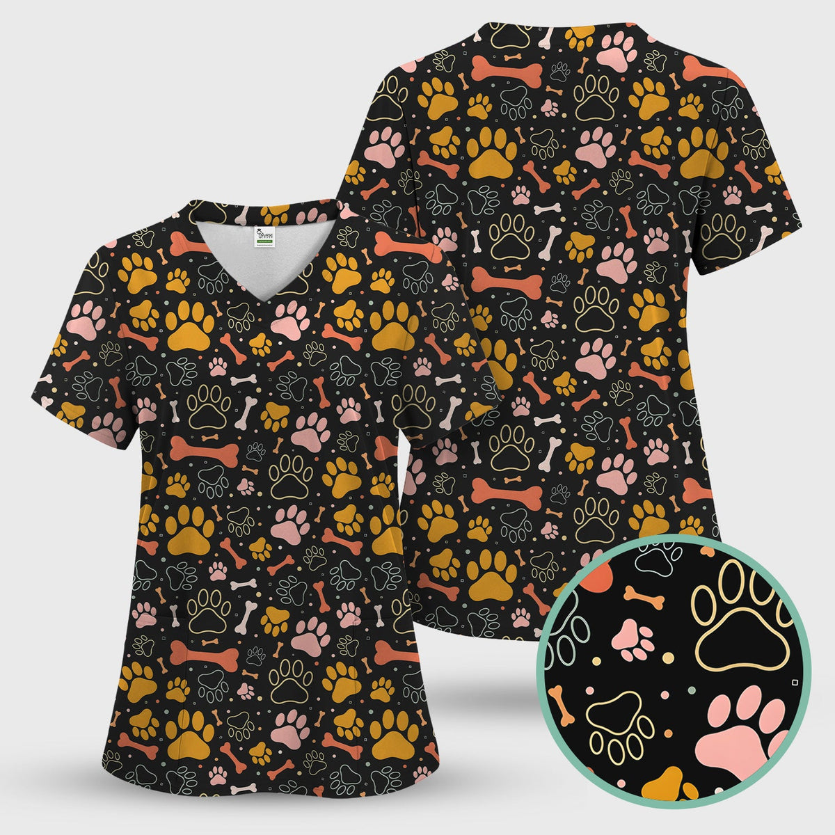 Paw Print Dog Nurse Scrub Set
