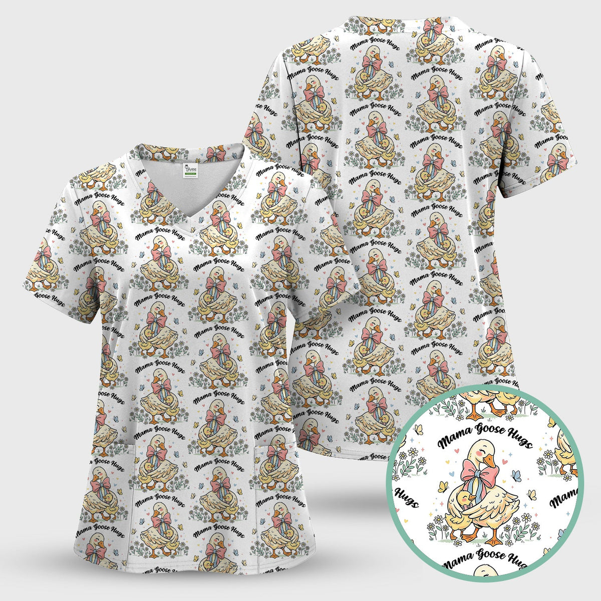 Mama Goose Hug Nurse Scrub Top