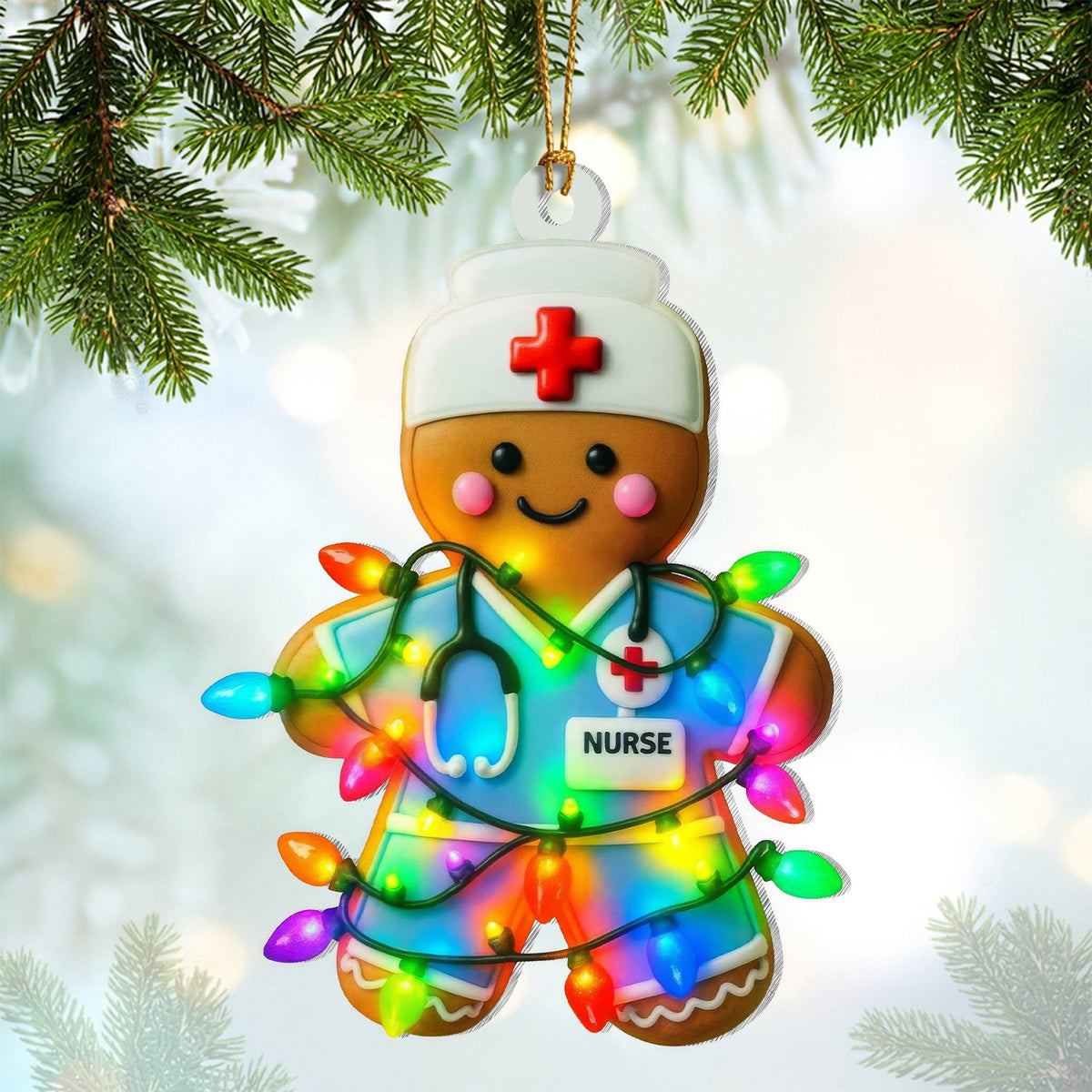 Gingerbread Nurse Christmas Ornament