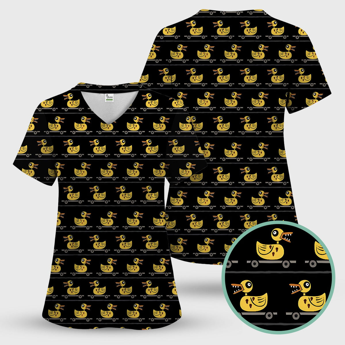 Spooky Rubber Duck Nurse Scrub Set