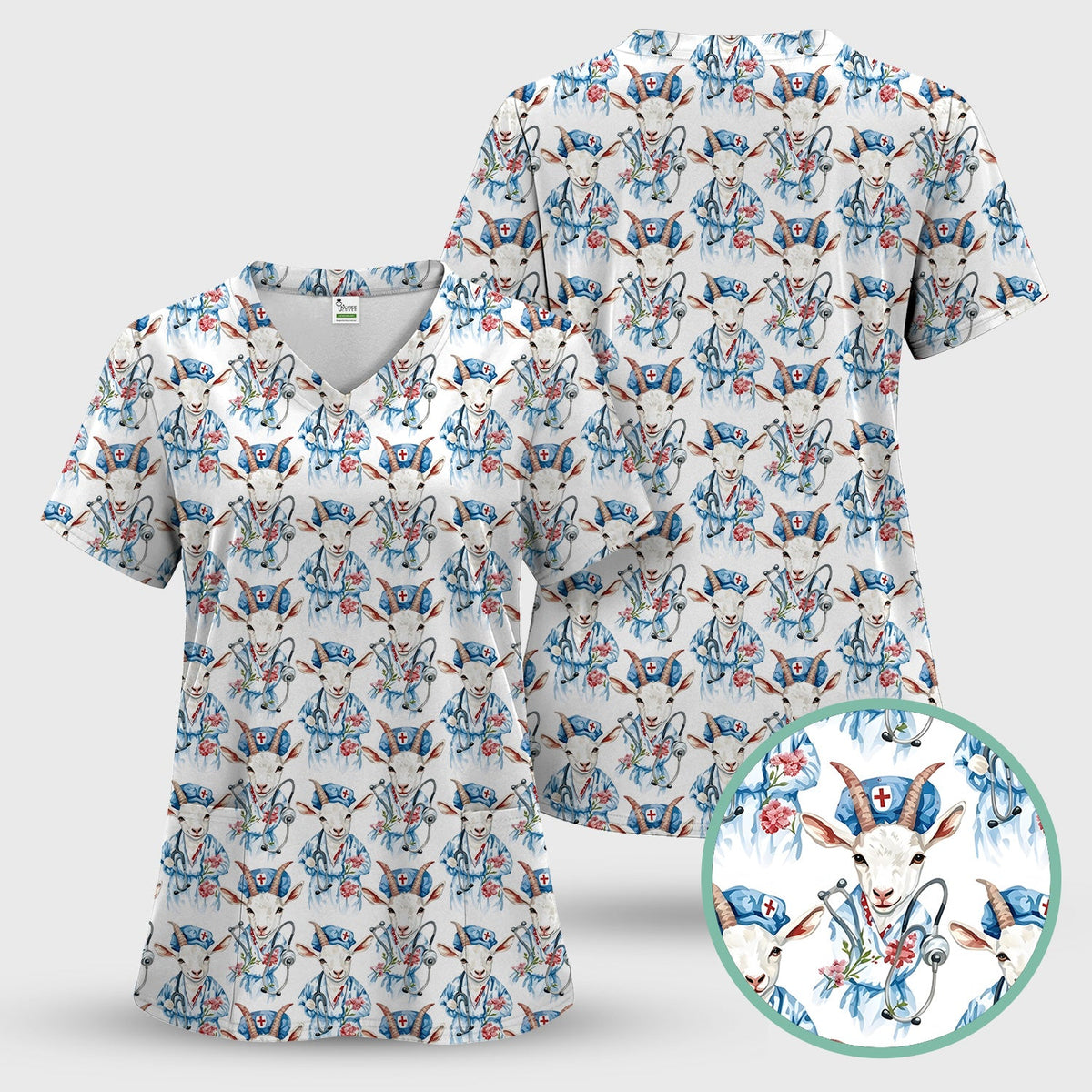 Goat Lover Nurse Scrub Set