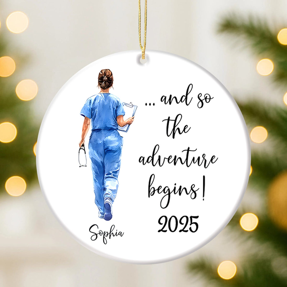 Personalized Nurse Graduation Christmas Ornament