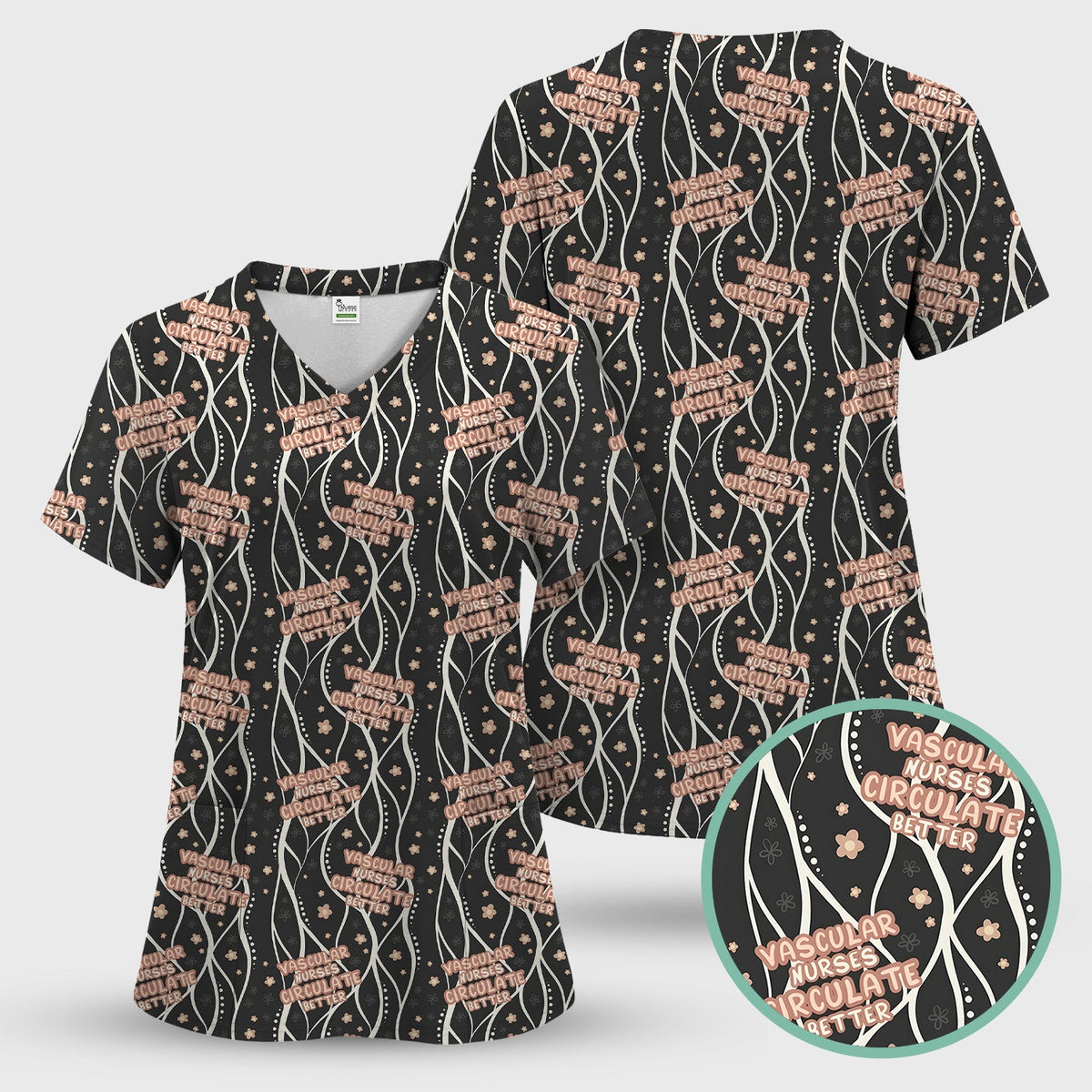 Vascular Nurse Circulation Awareness Scrub Set