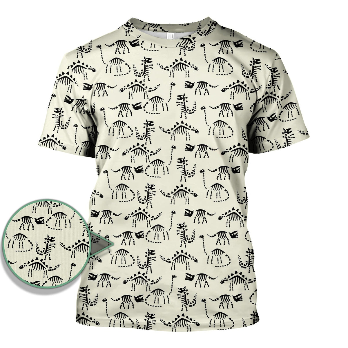Dinosaur Skeleton Fossil Nurse Scrub Top