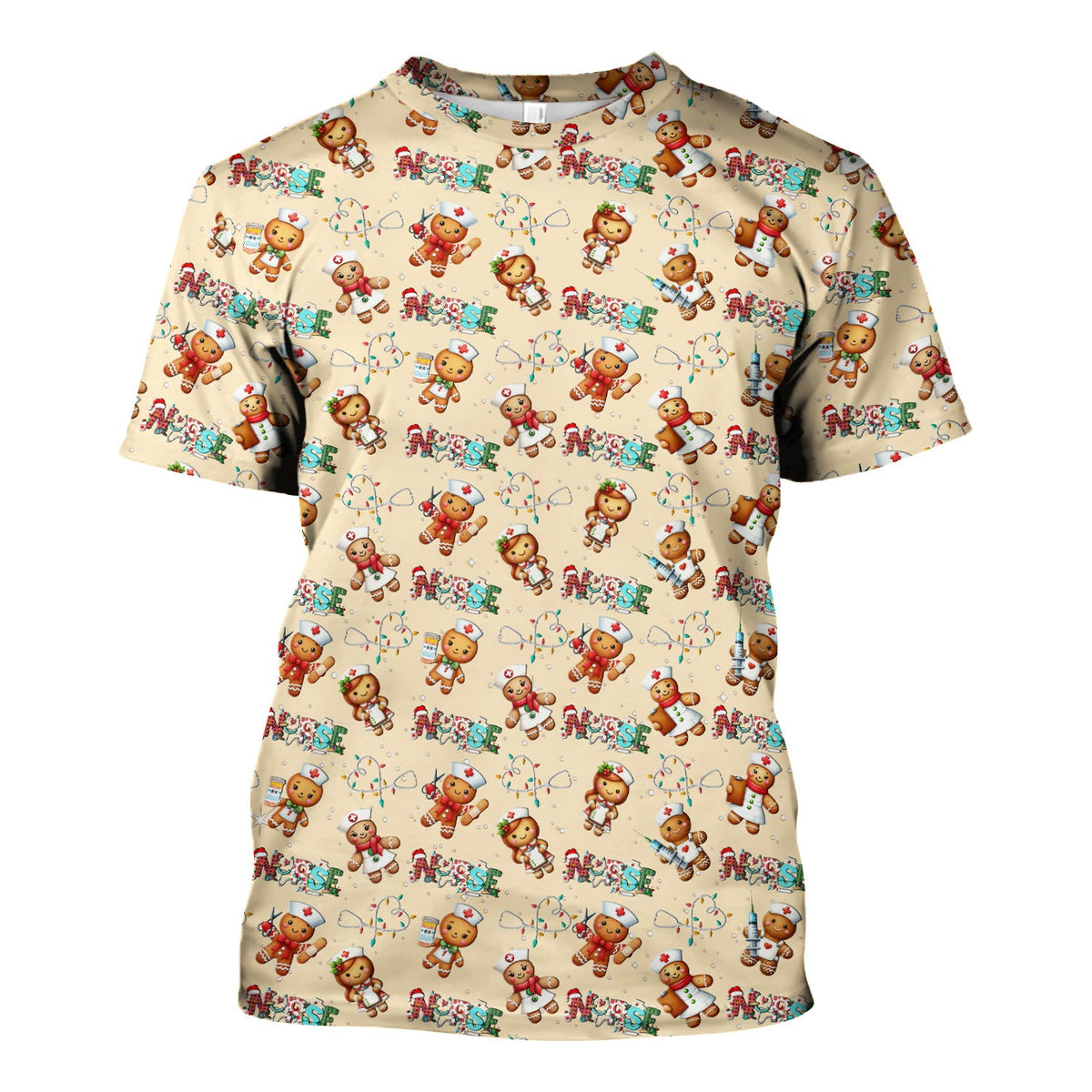 Gingerbread Cookie Nurse Scrub Top - Christmas Gift
