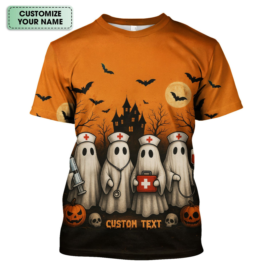Personalized Halloween Boo Boo Crew Ghost Nurse Shirt