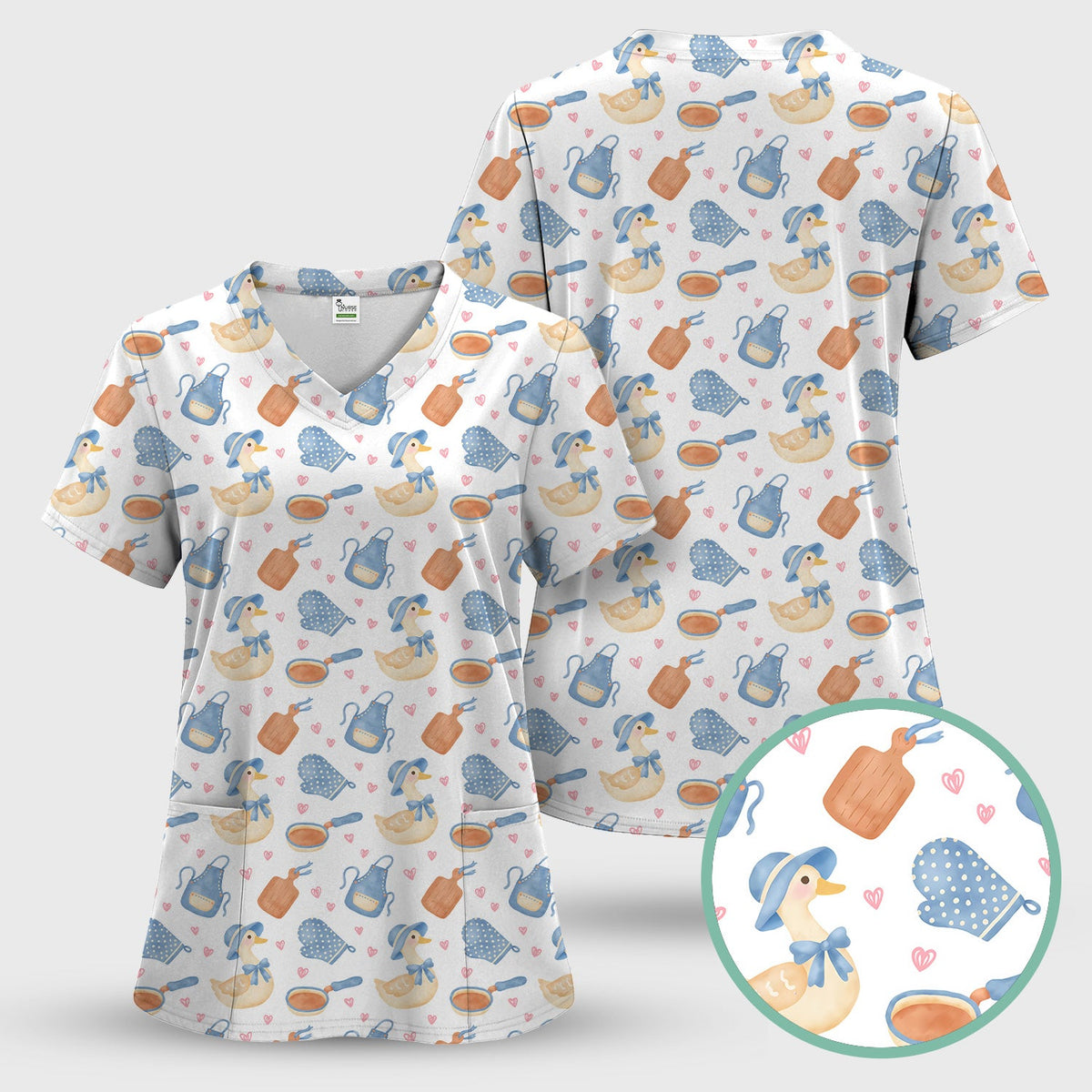 Duck Apron Kitchen Utensil Nurse Scrub Top