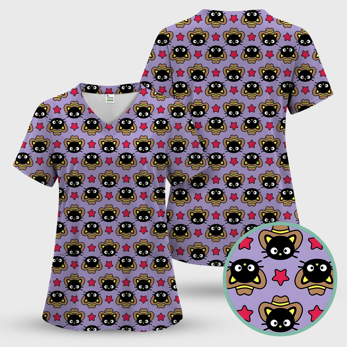 Cowboy Cat Nurse Scrub Set