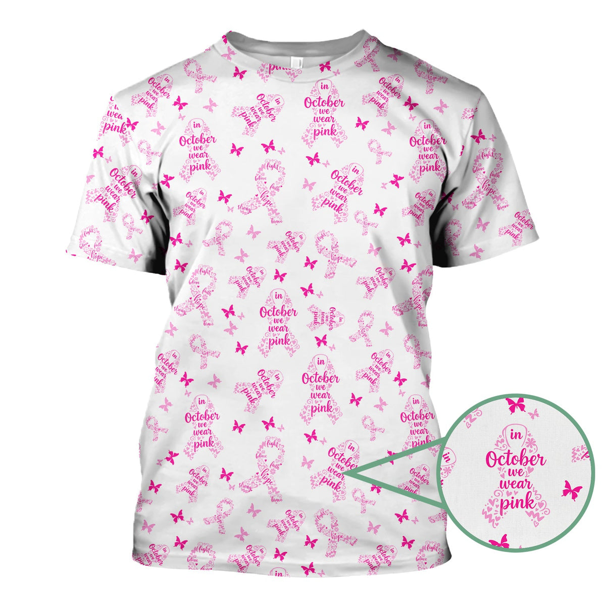 Personalized Breast Cancer Awareness Nurse Scrub Top