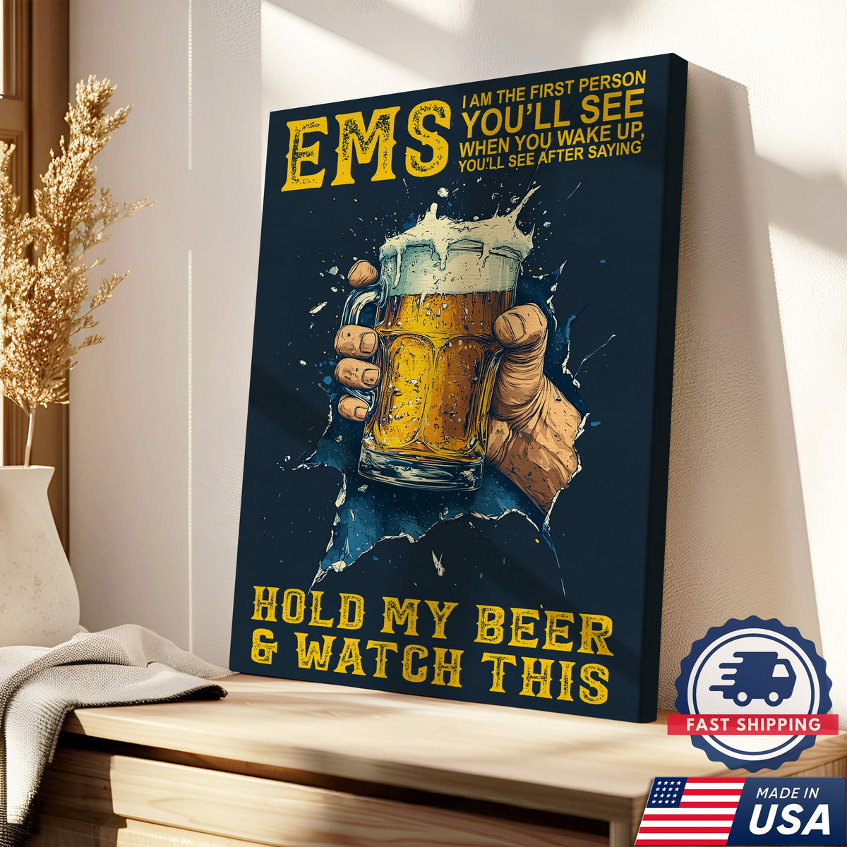 Hold My Beer EMS Nurse Canvas