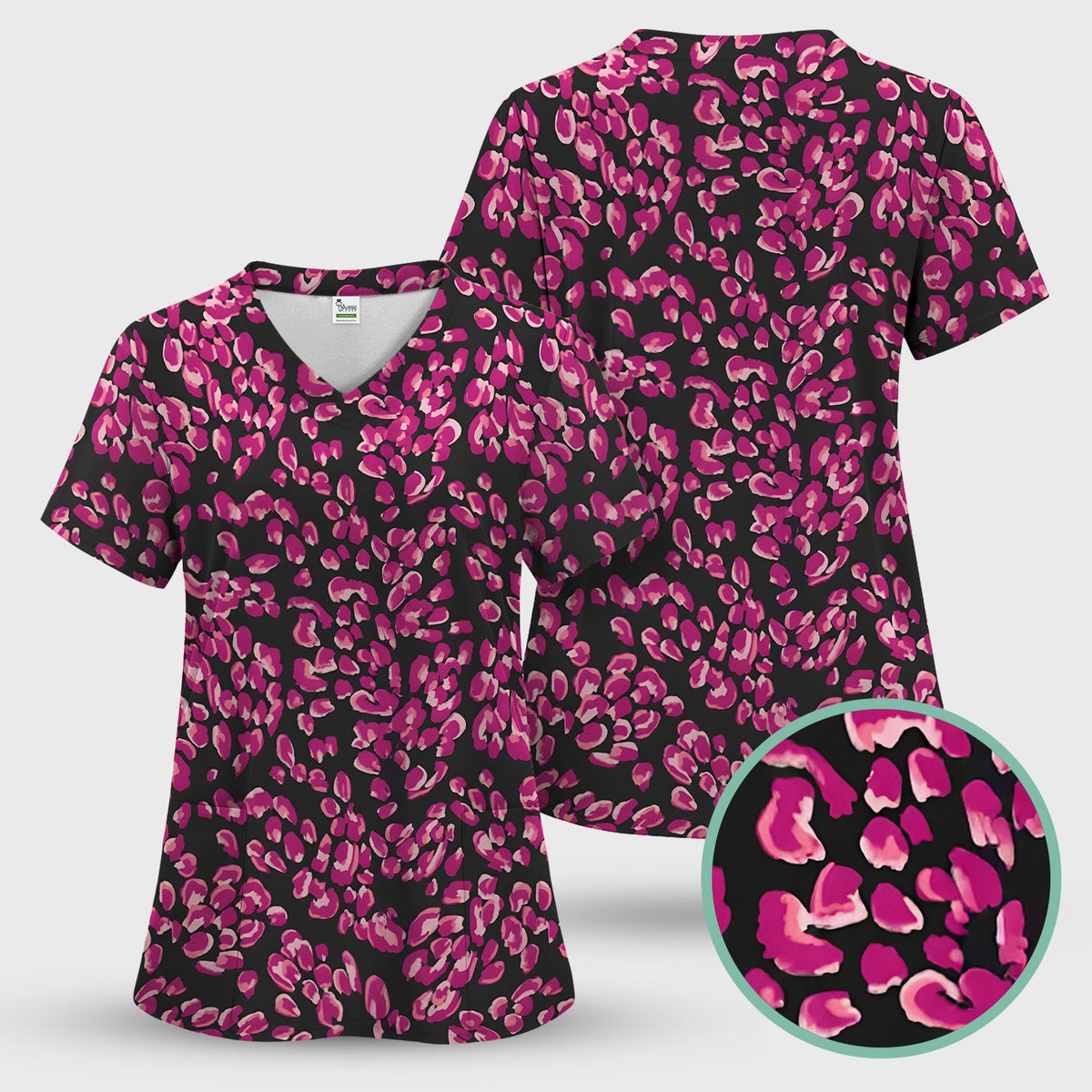 Falling Pink Rose Petals Nurse Scrub Set