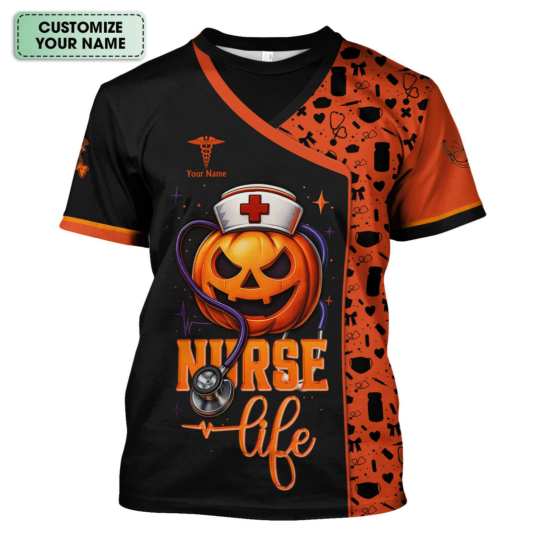 Personalized Halloween Pain Scale Nurse Shirt