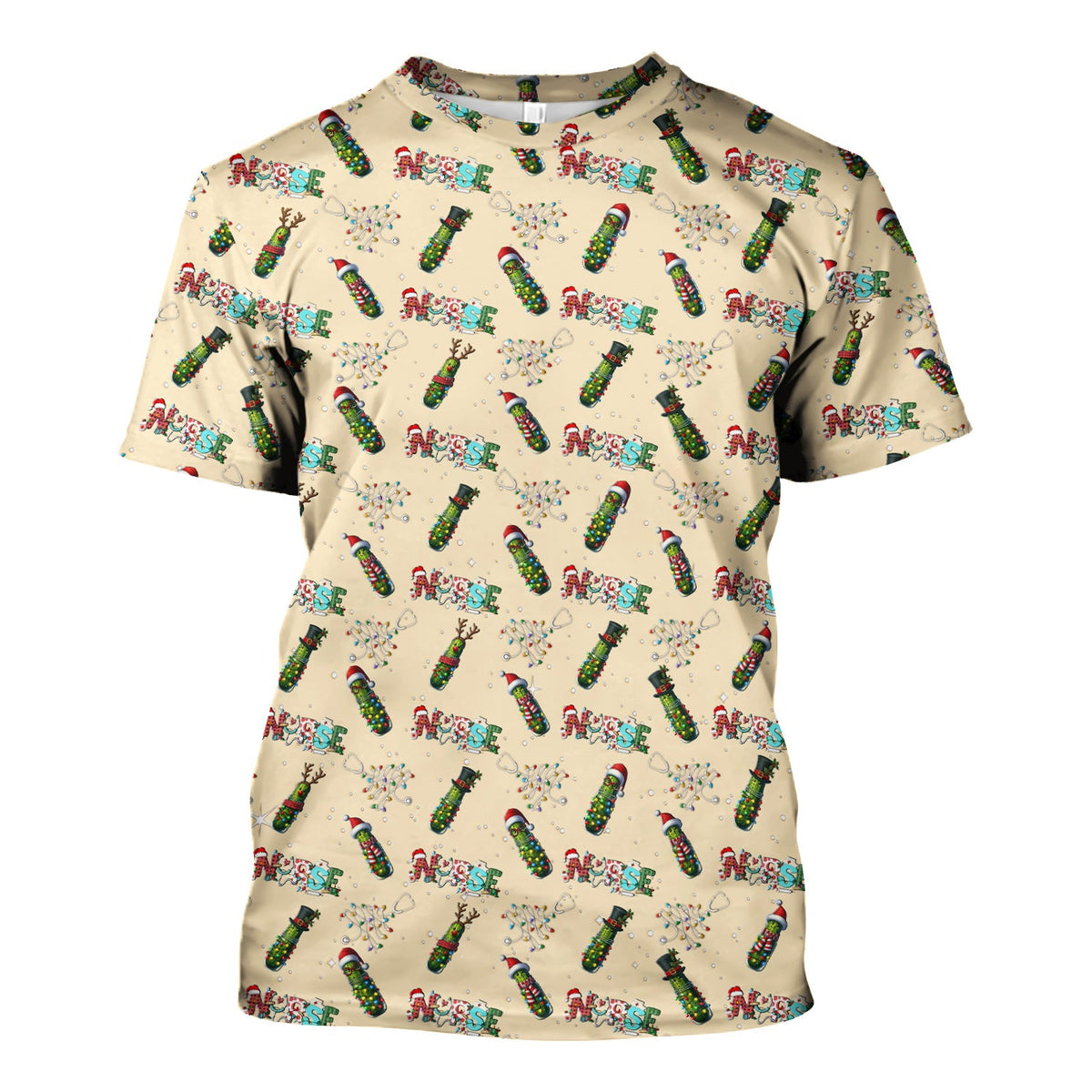 Christmas Pickle Nurse Scrub Top