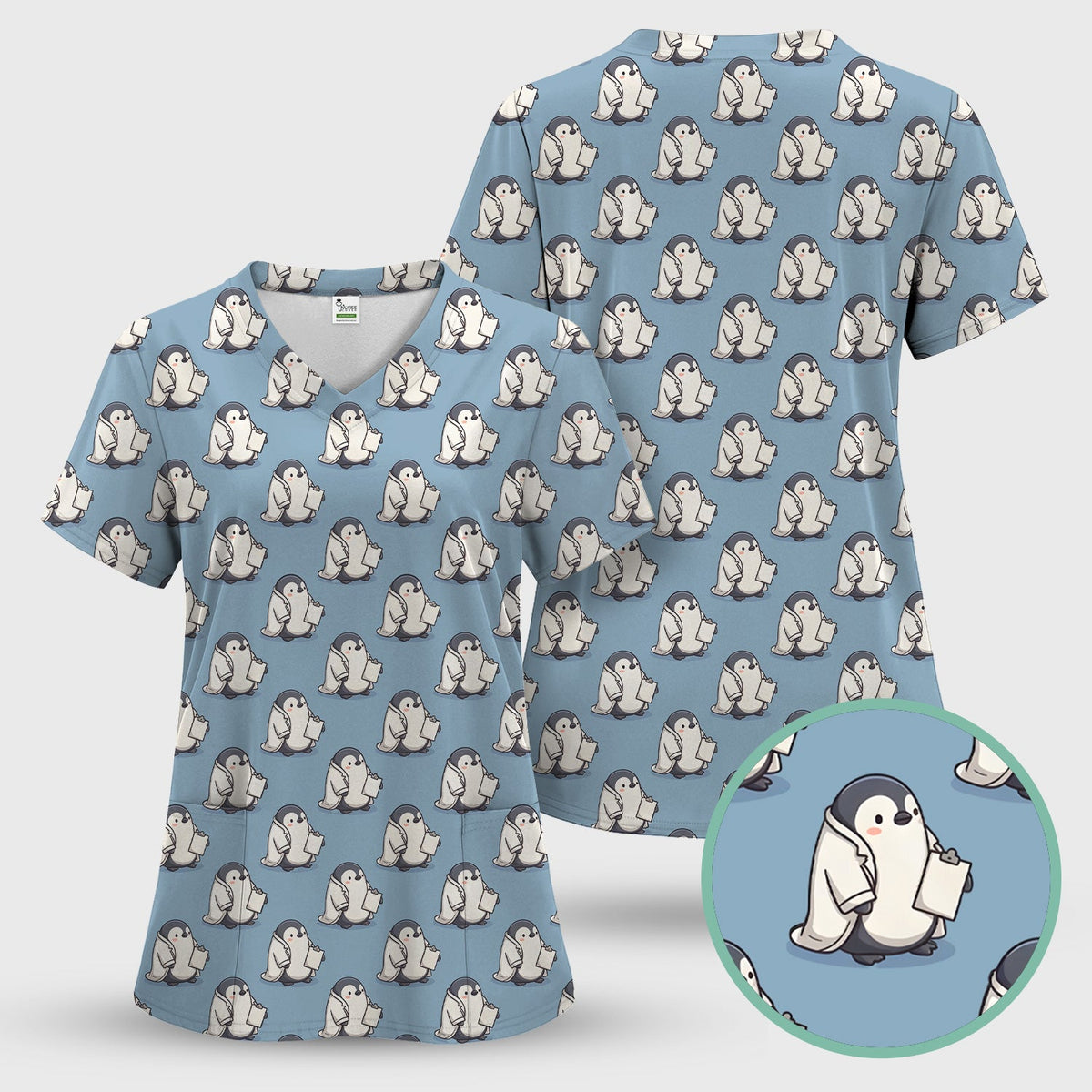 Penguin Medical Nurse Scrub Top