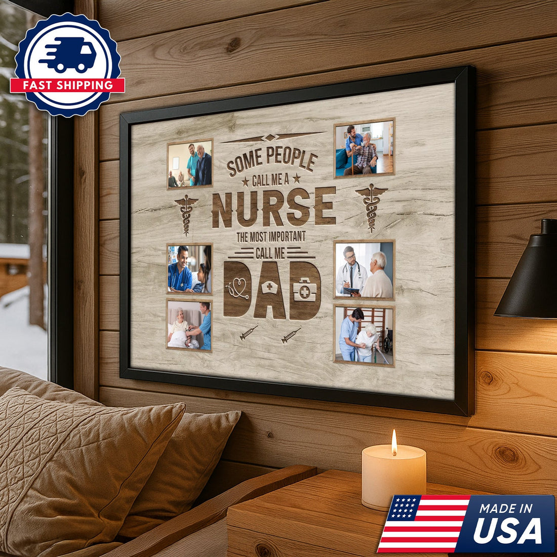 Nurse Mom Dad Family Tribute Canvas