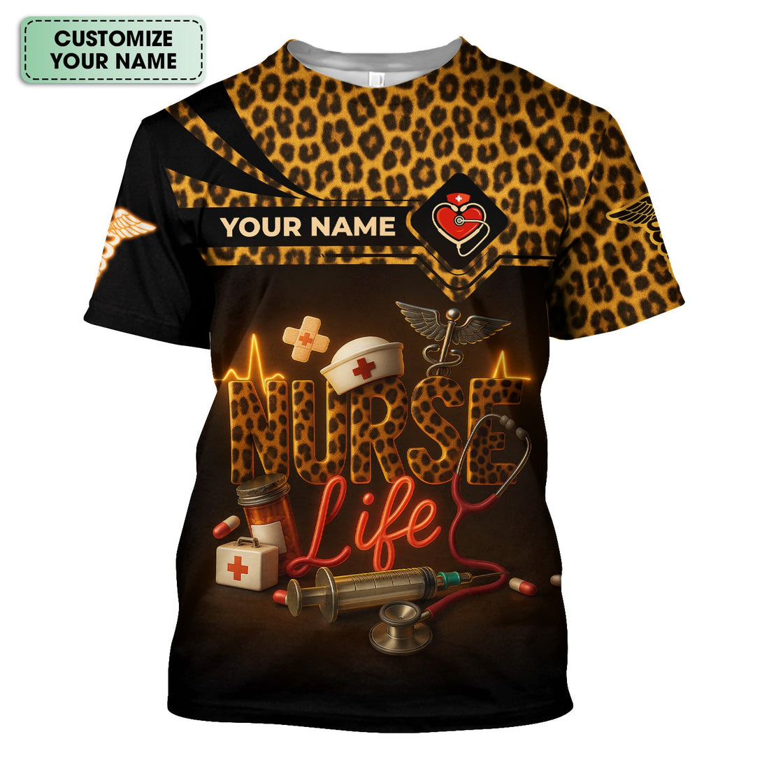 Personalized Wild Cheetah Nurse Shirt