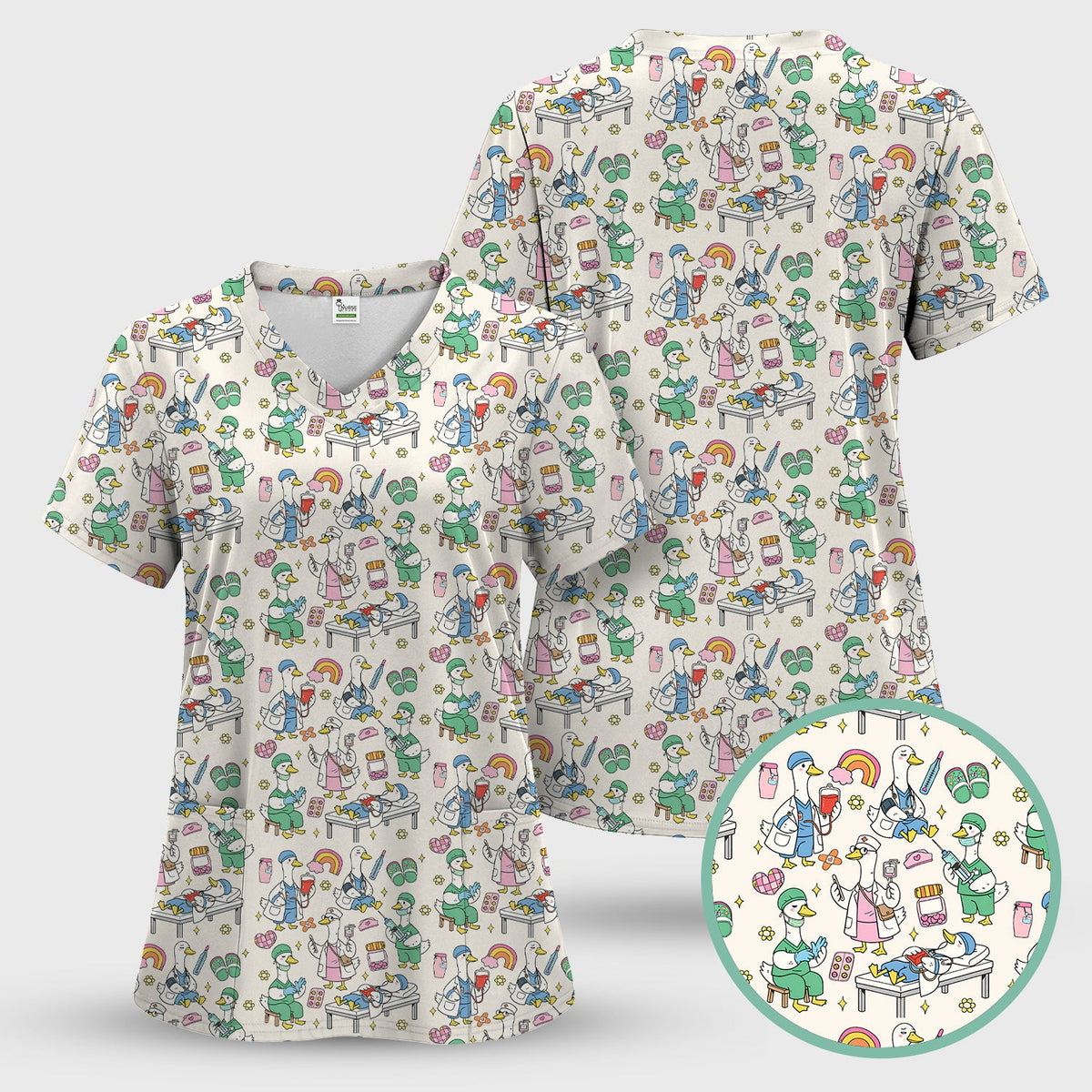 Duck Medical Doodle Nurse Scrub Set