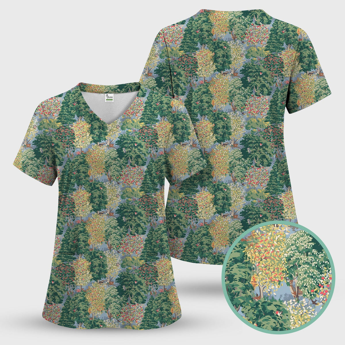 Forest Landscape Nurse Scrub Set