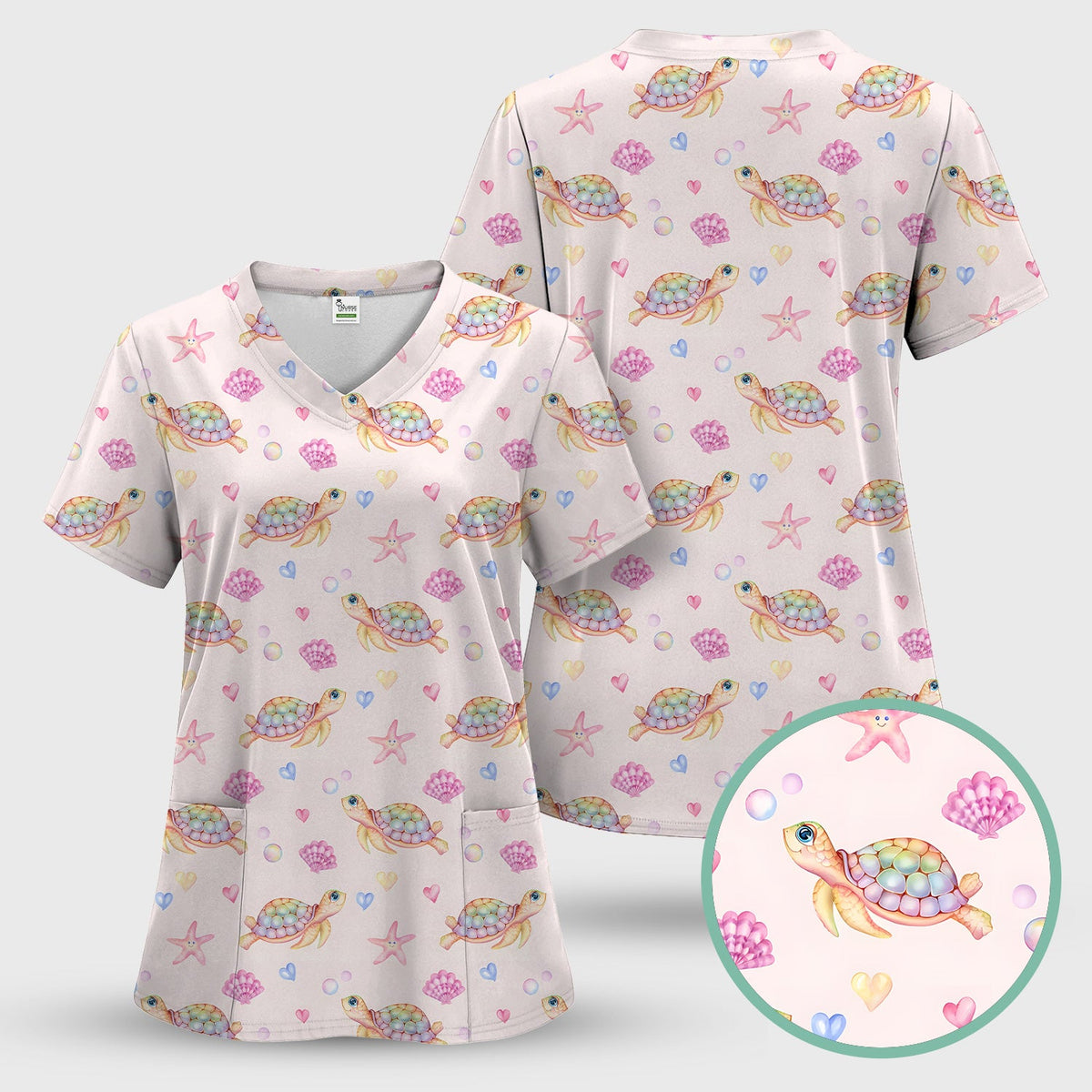 Sea Turtle Ocean Nurse Scrub Set