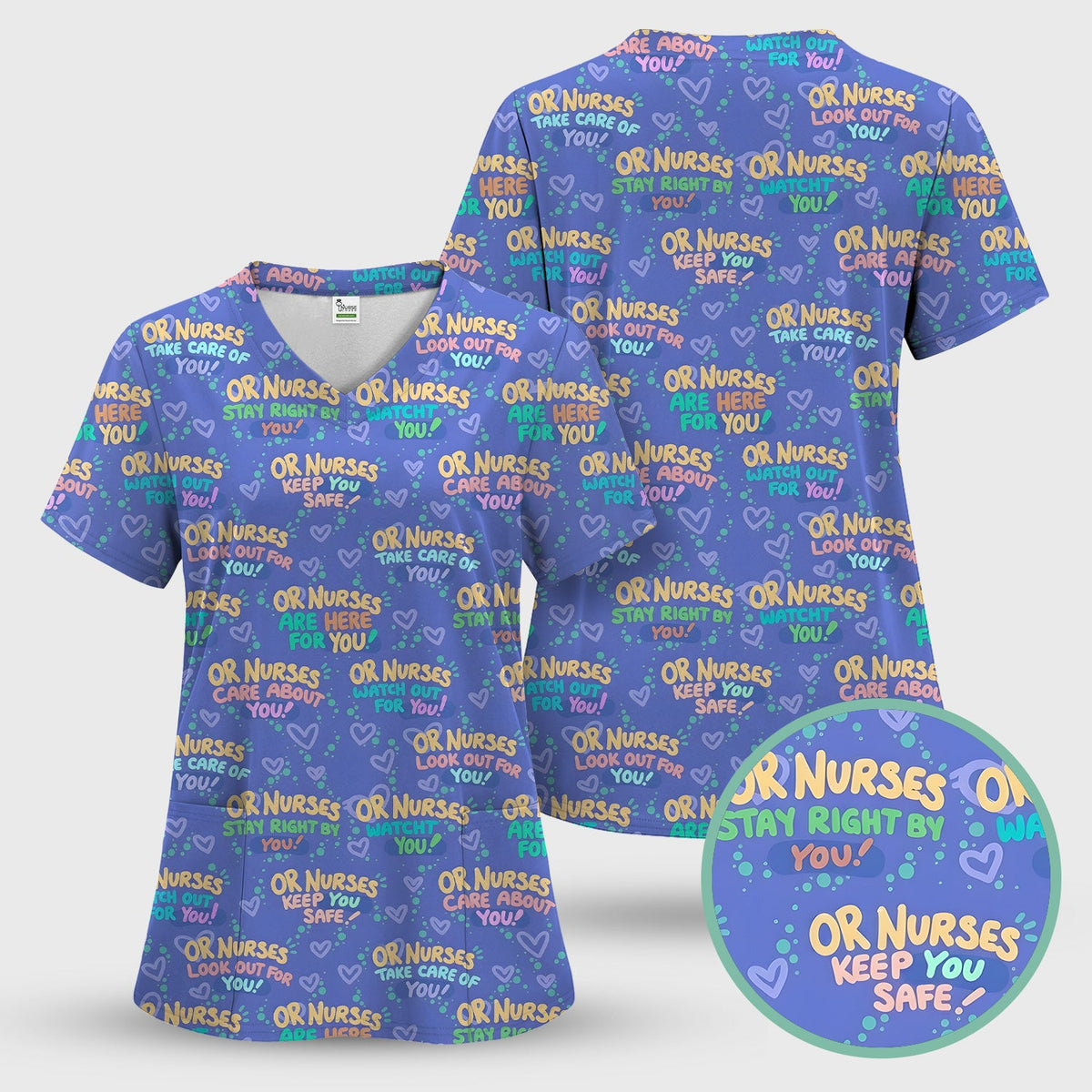 Nurse Quote Care Message Scrub Top