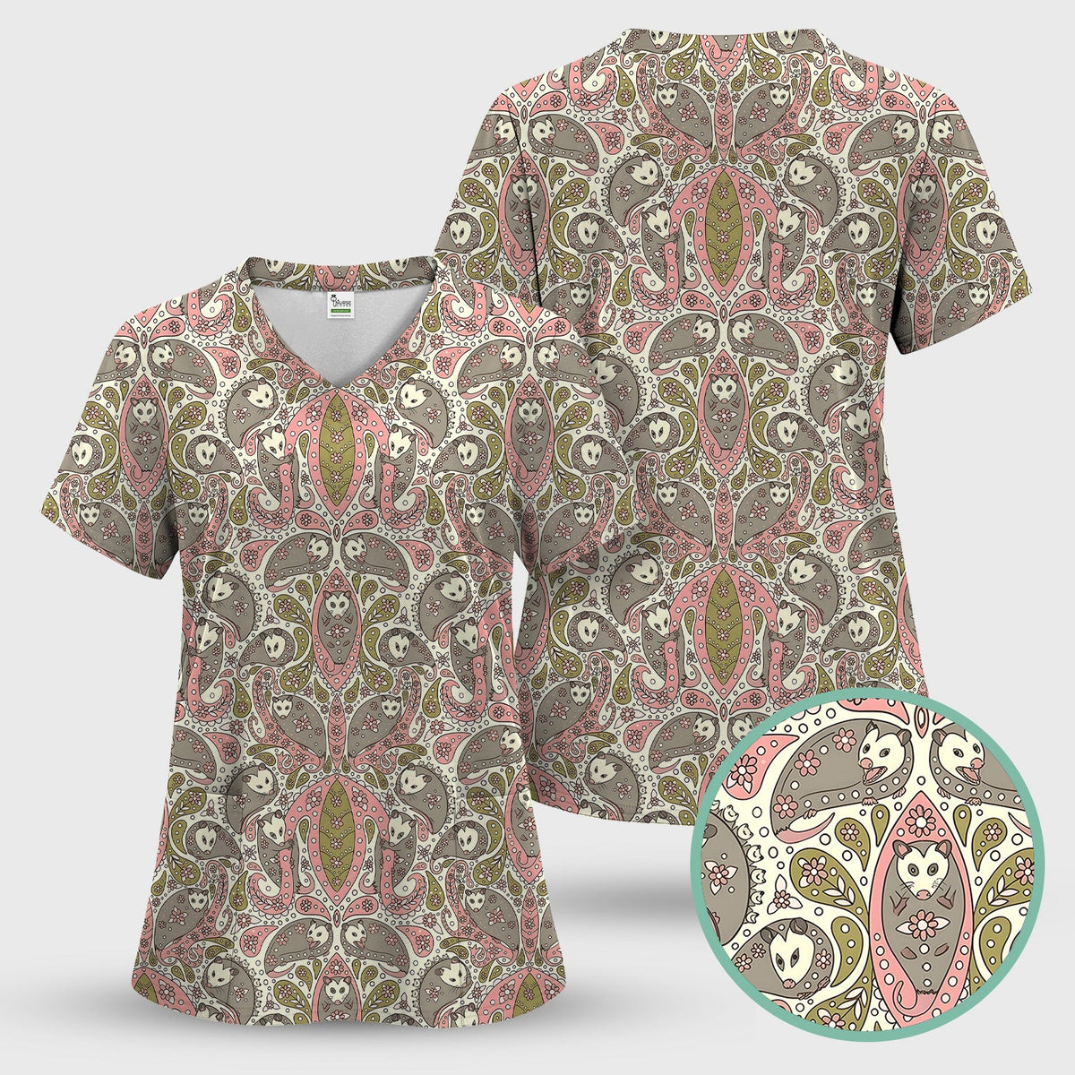 Opossum Paisley Nurse Scrub Set